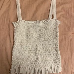 White Ruffled Tank